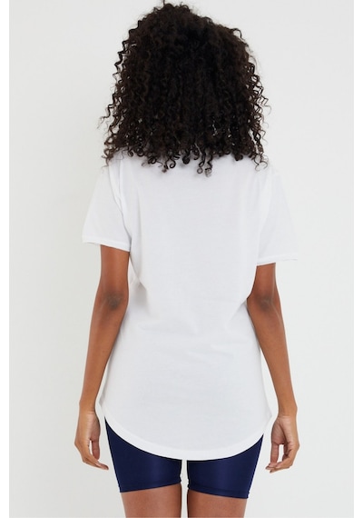 Beyaz 2 Li Paket Regular/normal Kesim Pis Yaka Kısa Kollu İç Göstermeyen Kadın T-shirt Beyaz-beyaz