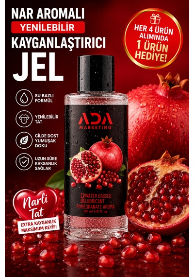 Ada Marketing Nar Aromalı 150ml Yenilebilir Kayganlaştırıcı Jel - Oralplay Serisi Extra Kayganlık Ve Aroma