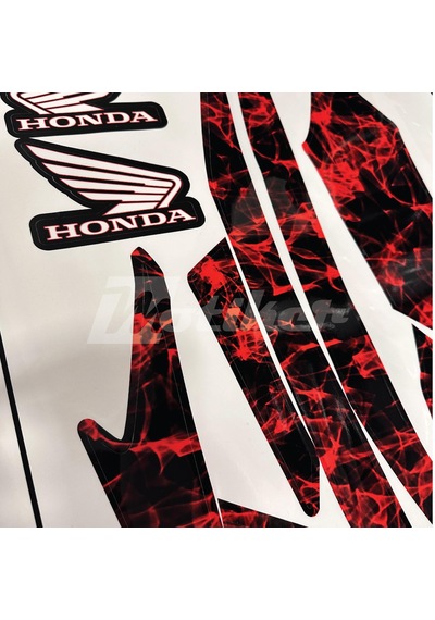 Honda Cbf 150 Kırmızı Fırtına Desenli Sticker Etiket Modeli Yazıs