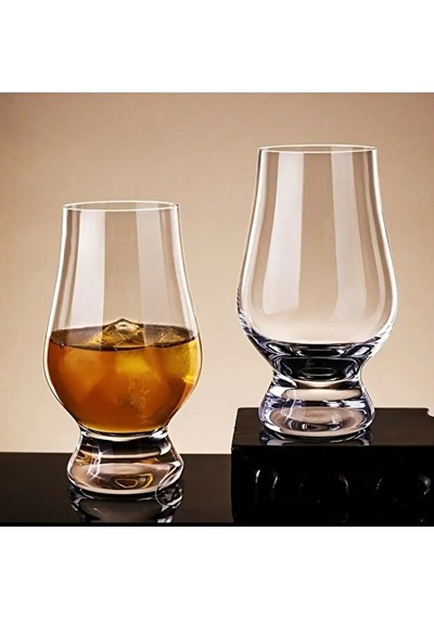 2'li Kristal Cam Viski Tadım Bardağı Seti - Glencairn Tarzı Premium Degüstasyon Kadehi Şeffaf