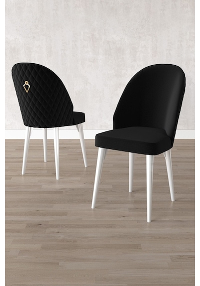 Milas Beyaz 80x132 Mdf Açılabilir Yemek Masası Takımı 4 Sandalye, 1 Bench Siyah