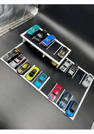 1:64 Ölçekli Arabalar İçin Katlı Otopark Garaj