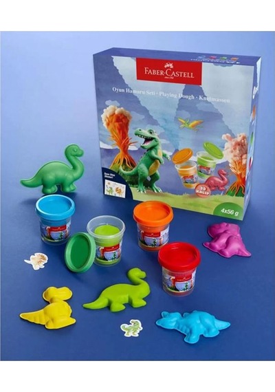 Faber-castell Dino Oyun Hamuru Seti 5170 000047 Çok Renkli