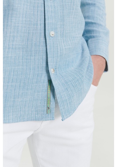 AC&Co / Altınyıldız Classics Erkek Yeşil Slim Fit Dar Kesim Düğmeli Yaka Flamlı Casual Gömlek 4A2022200073YSLXL Yeşil