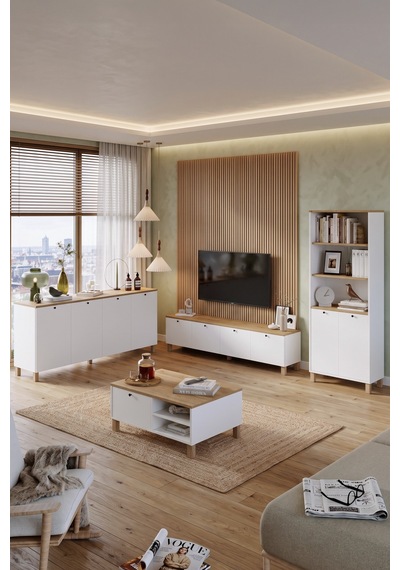 Yurudesign Nord Tv Ünitesi Orta Sehpa Konsol Kitaplık 4'lü Set Ahşap Ayaklı Sepet-beyaz Nd22-sw Yurudesign Nord Tv Ünitesi Orta Sehpa Konsol Kitaplık 4'lü Set Ahşap Ayaklı Sepet-beyaz Nd22-sw