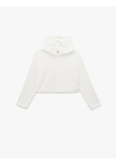 Koton Uzun Kollu Basic Kapşonlu Sweatshirt Ekru 7wkg10324ak Koton Uzun Kollu Basic Kapşonlu Sweatshirt Ekru 7wkg10324ak