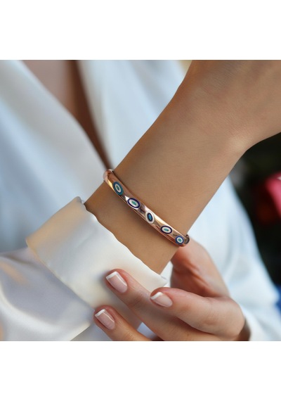 Fortuna Modeli Rose Gold Gümüş Kelepçe Gümüş