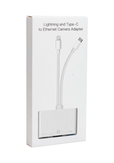 3 İn1 Şarj Adaptörü Lightning Type-c Girişini Kamera Fotoğraf Makinesi Lan Ethernet Girişine Çevirici Dönüştü