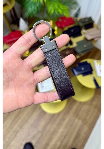 Premium Deri Ruhsat Kılıfı Ve Anahtarlık Seti Kahverengi