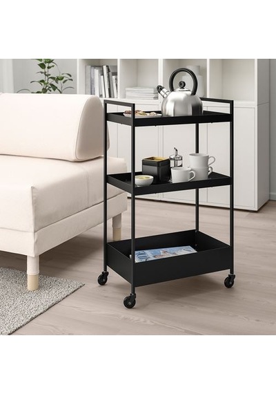 Ikea Nıssafors Servis Arabası, Siyah, 50,5x30x83 Cm