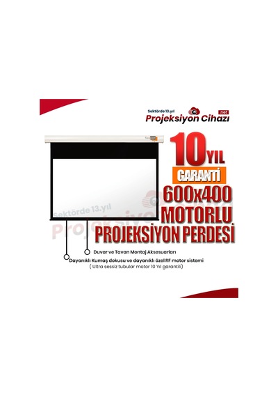 Sanper Sp-600 600X400 Motorlu Projeksiyon Perdesi