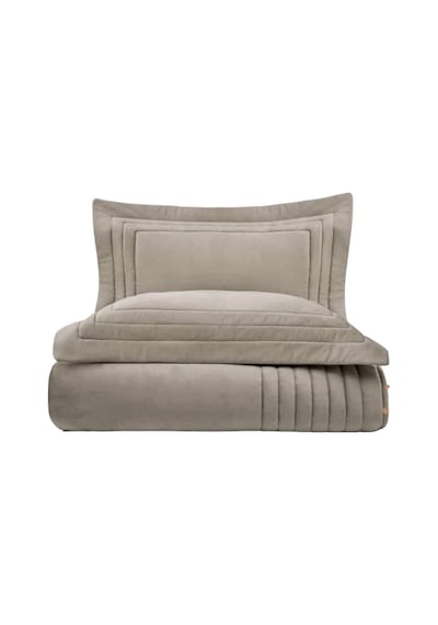 Ecocotton Feza Çift Kişilik Yatak Örtüsü Takımı %50 Pamuk %50 Polyester Bej 240x260 Cm - Bej