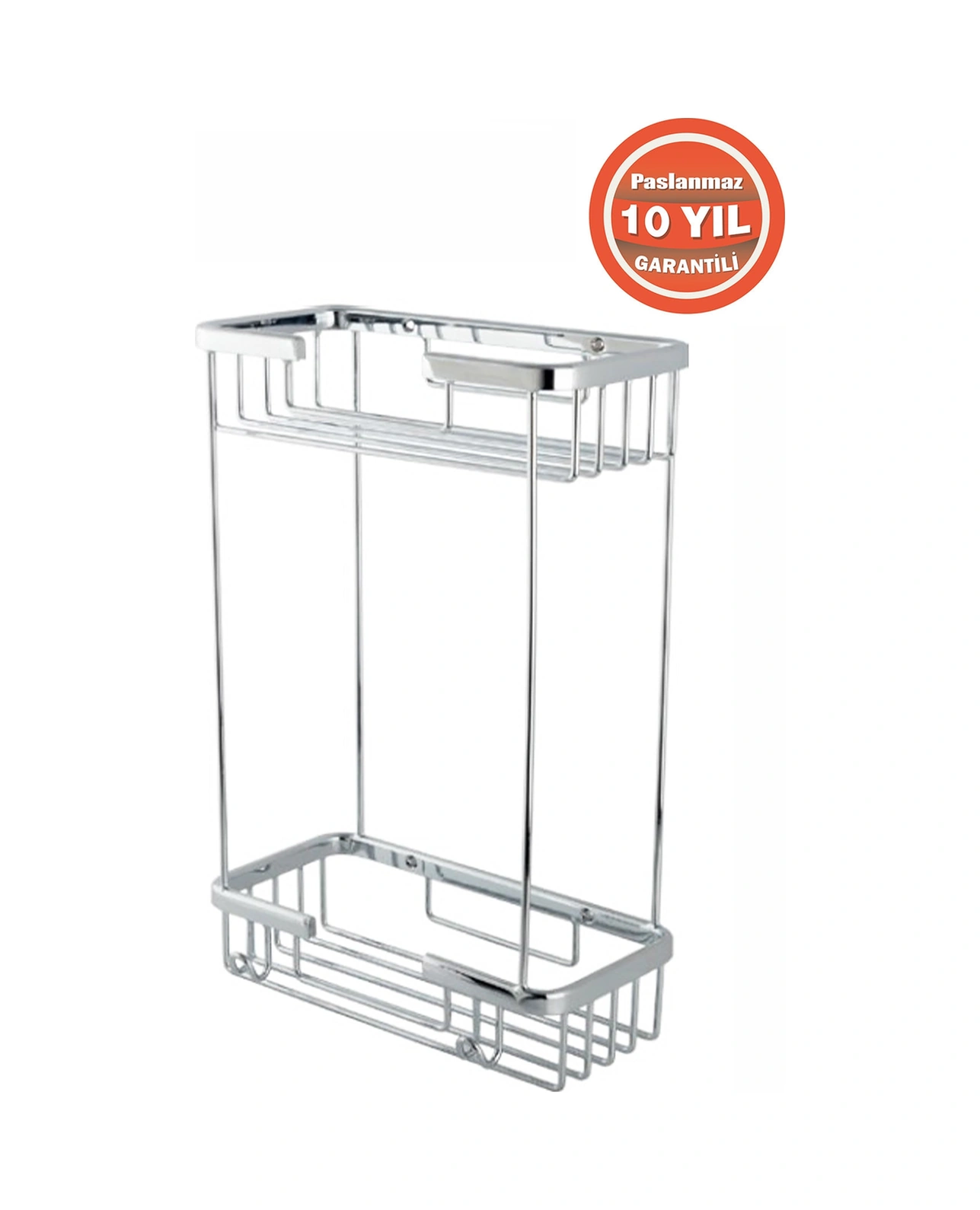 Çelik Banyo Paslanmaz Pirinç Karaca 10x20 Cm Şampuanlık Köşe Süngerlik Krom