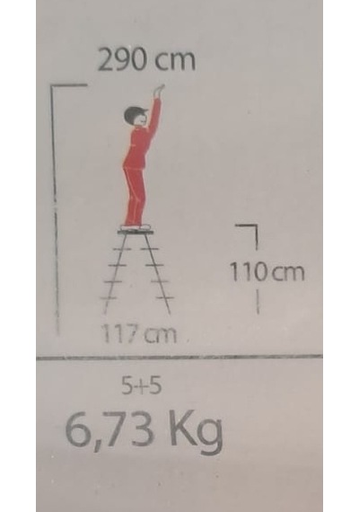 Çift Çıkışlı Metal Merdiven 5 Basamak 5+5 Basamaklı