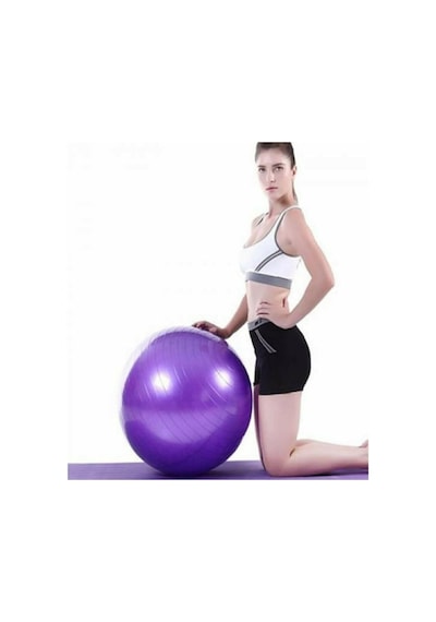 65 Cm Pilates Topu Ve Şişirme Pompası, Yoga Plates Egzersiz Topu, Tek Ebat, Pkl-pt05ı, Mor
