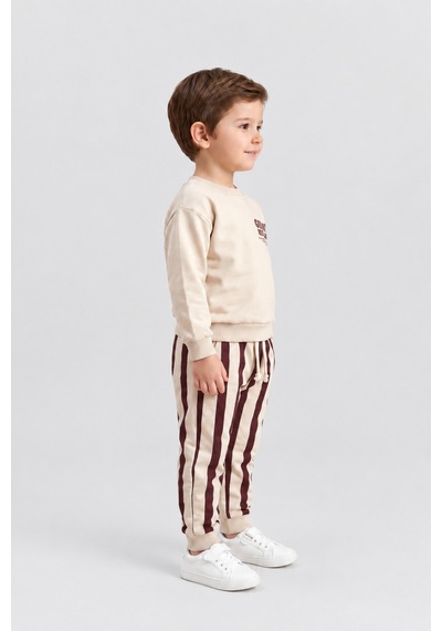 Ahengim Erkek Çocuk Great New Day Baskılı Sweatshirt Ve Çizgili Eşofman Altı 2 Li Takım Ak124 Bordo Ahengim Erkek Çocuk Great New Day Baskılı Sweatshirt Ve Çizgili Eşofman Altı 2 Li Takım Ak124 Bordo