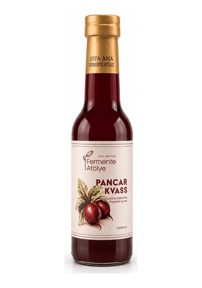 12 Adet Pancar Kvass 250ml. Cam Şişede