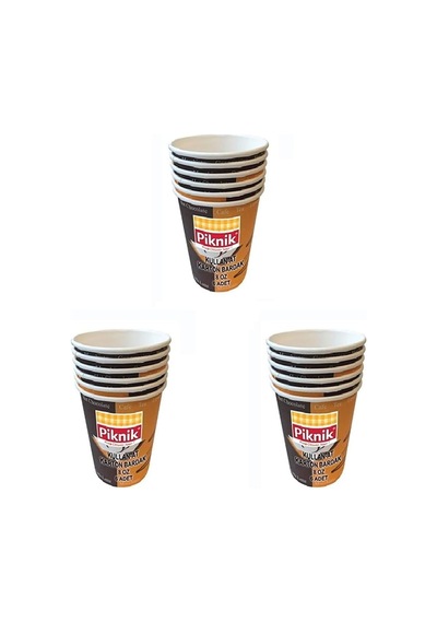 Piknik Kullan At Karton Bardak 8 Oz 6'lı 1484 3lü Paket Açık Mavi