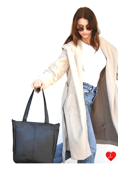 Jara Bag Juno Kadın Omuz Ve Çapraz Çanta Geniş Hacimli, Yumuşak Dokulu Ve Çok Bölmeli Siyah