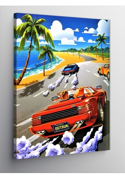 Kanvas Tablo Out Run Araba Yarışı 70cmx100cm