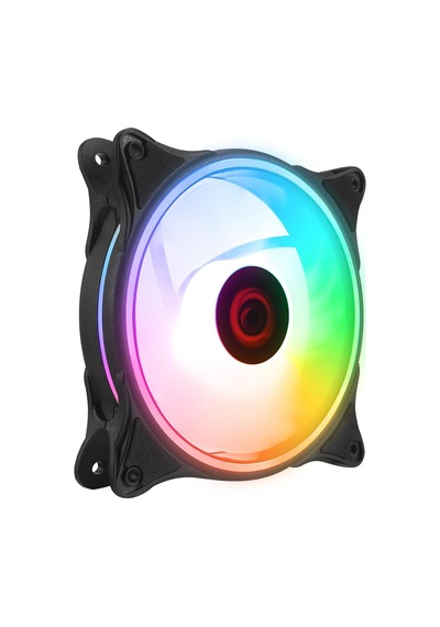 Glare F50 12cm Rainbow Led Kasa Fanı 38cfm 1200rpm 3p+4p Molex Soketli Siyah