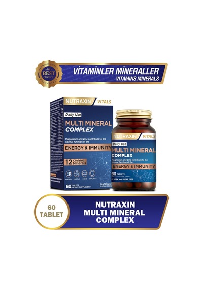 Nutraxin Multi Complex 12 İçeren Takviye Vegan 60 Tablet Kalsiyum, Magnezyum Sku: Smg8690010385475