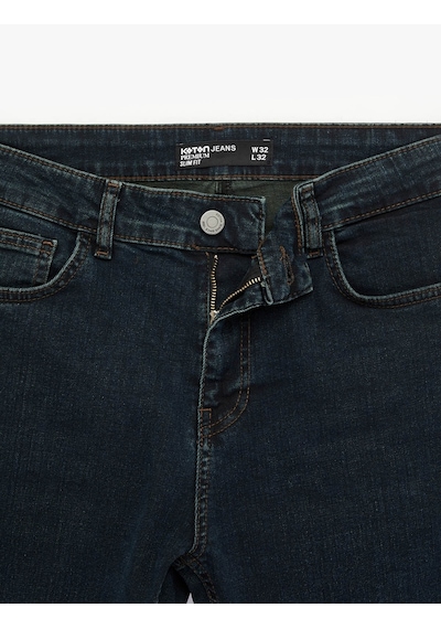 Koton Slim Fit İndigo Erkek Jean Pantolon 6sam40144nd İndigo
