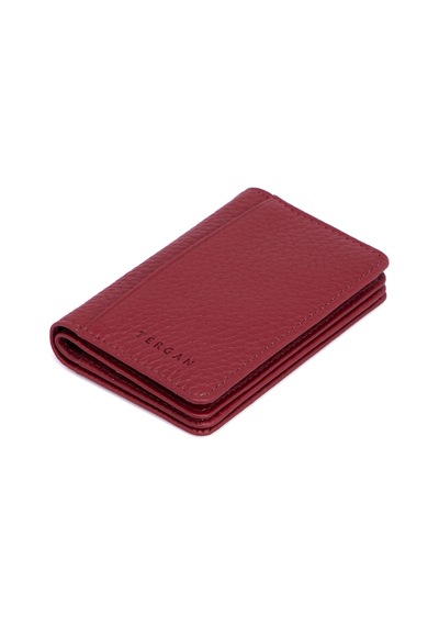 Tergan Bordo Deri Unisex Kredi Kartlık 01601M71