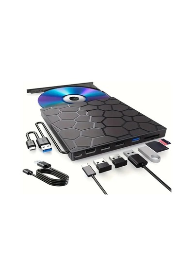 Valkyrie Harici Cd Dvd Okuma Yazma Usb 3.0 Hub Çok Amaçlı External Drive Tf Sd Kart Okuyucu Sku: Zeusstk1ba35c67e5