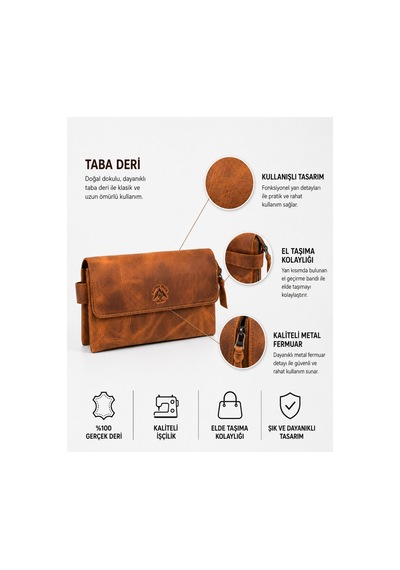 Alphaclub Bag Erkek Kahverengi Hakiki Deri El Ve Portföy Çantası
