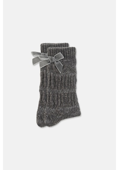 Suwen Fluffy Velvet Ribbon Soket Çorap Wss12010288050 Gri