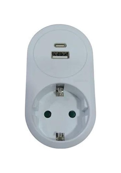 1 Li Usb-a Usb-c 5v 3.4a 16a 250v Adaptör