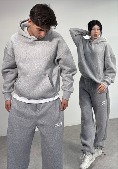 Zaee Zaeestudıo Renge Renk Baskılı Oversize Sweatshirt Gümüş Gri