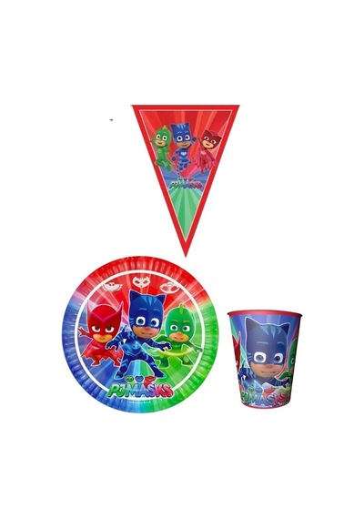Pijamaskeliler 8 Kişilik Erkek Doğum Günü Mini Set Erkek Çocuk Parti