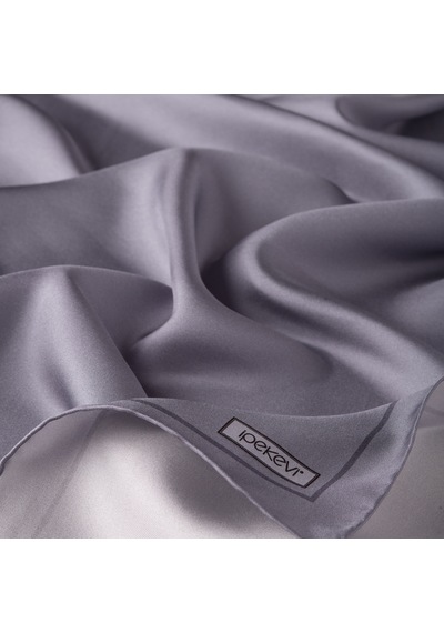 İpekevi Çerçeve Tivil İpek Eşarp Gümüş