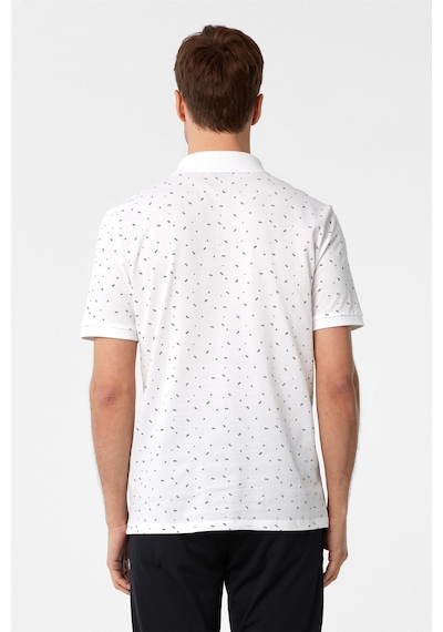 Süvari Beyaz Regular Baskılı Polo Yaka Tişört-37382 Beyaz