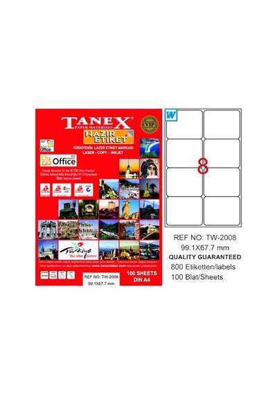Tanex Laser Etiket 100 Yp 99.1x67.7 Laser-copy-ınkjet Tw-2008 1