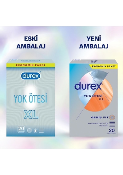 Durex Yok Ötesi Xl İnce Prezervatif 20'li, Geniş Fit