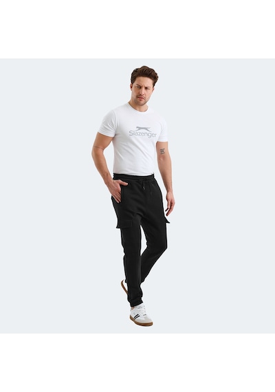 Slazenger VALORA Erkek Cepli Dar Paça Siyah Eşofman Altı