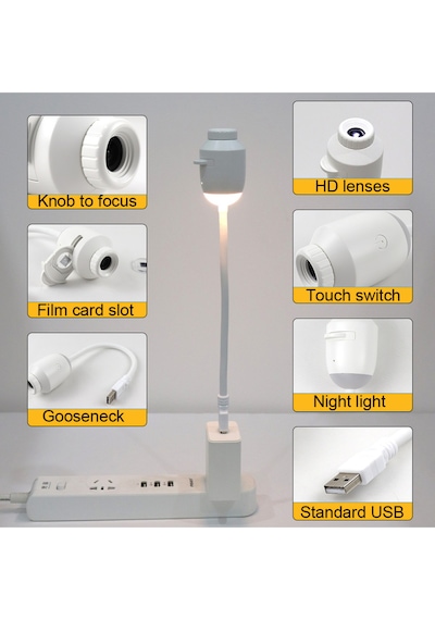 Usb Galaksi Projektör 2 Si 1 Arada Led Gece Lambası 360 Ayarlanabilir 3 Değiştirilebilir Filmli Çok Renkli