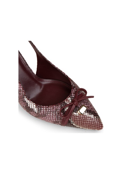 Deery Kadın Bordo Fiyonk Detaylı Yılan Desenli Abiye Ayakkabı - Rd325zbrdm01 Bordo