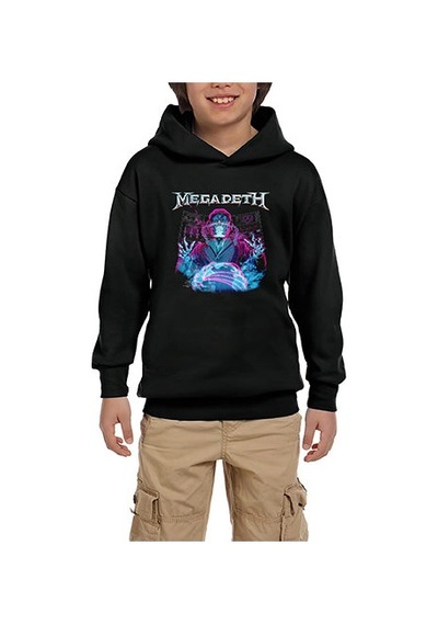 Zepplin Giyim Megadeth Ruler Of The World Siyah Çocuk Kapşonlu Sweatshirt