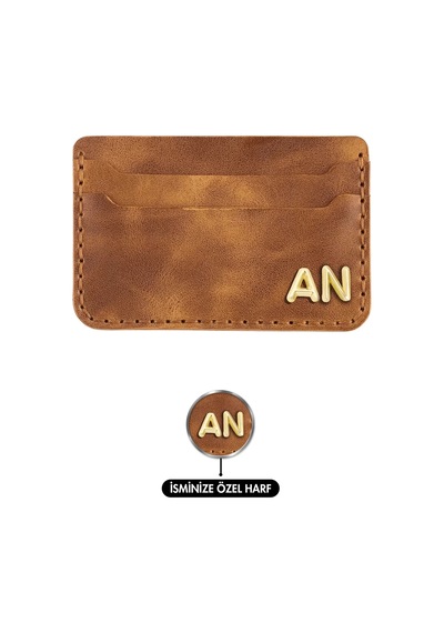 Twingold İsme Özel Yatay Kartlık - %100 Rainbow Deri - A011001 - Camel Camel