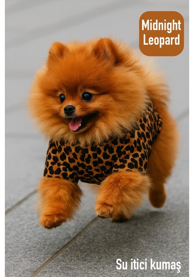 Leopar Desenli Köpek Montu - Yağmura Dayanıklı