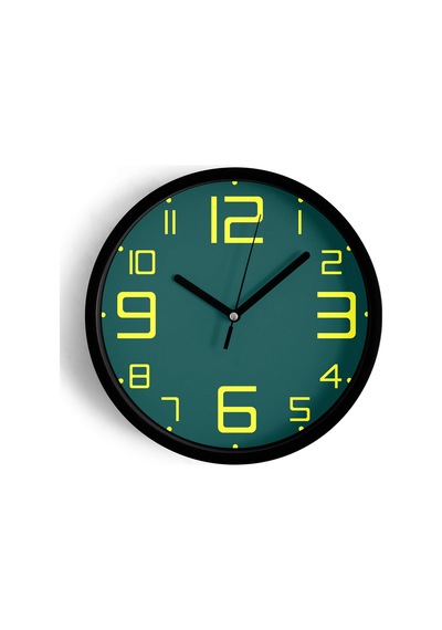 Modern Tasarım Duvar Saati - 25cm - Önü Camlı Siyah Kasa - Sessiz Mekanizma-jh0430 Siyah