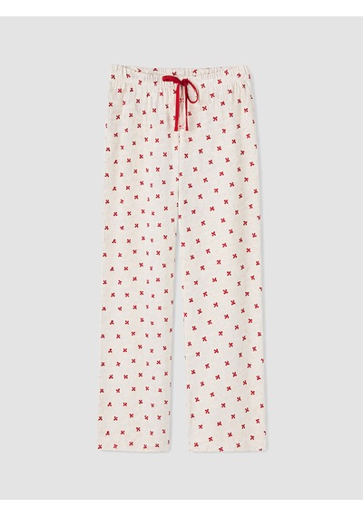 Lcw Dream Bej Beli Lastikli Desenli Kadın Pijama Alt