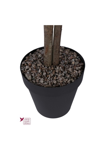 Yapay Çiçek Sitesi Dekoratif Saksıda 2 Gövdeli Yapay Zeytin Ağacı Koyu Yeşil 120 Cm Ev Dekorasyonu Mat Yeşil