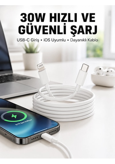 İos Uyumlu 8 X Xs Xr 11 12 13 14/pro Max Mini Plus Şarj Kablosu Yeni Nesil