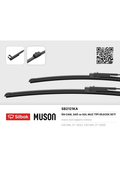 Sılbak Sb2121ka Silecek Süpürgesi 530/530mm Muz Tipi Skoda Super 02-05 Vw Passat 02-05 1 Takım