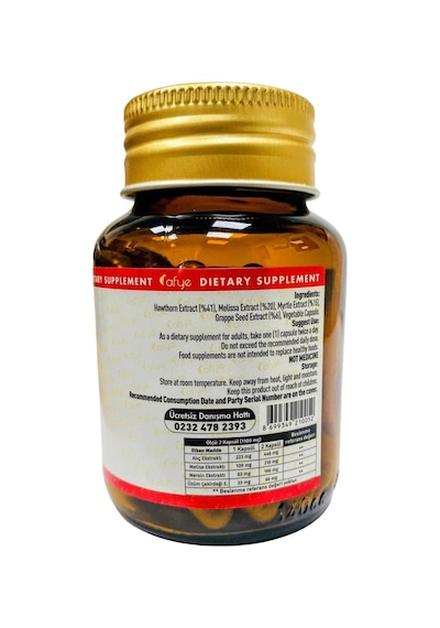 Afye Hawthorn 600 Mg Alıç-Melisa-Üzüm Çekirdeği Özü 60 Kapsül